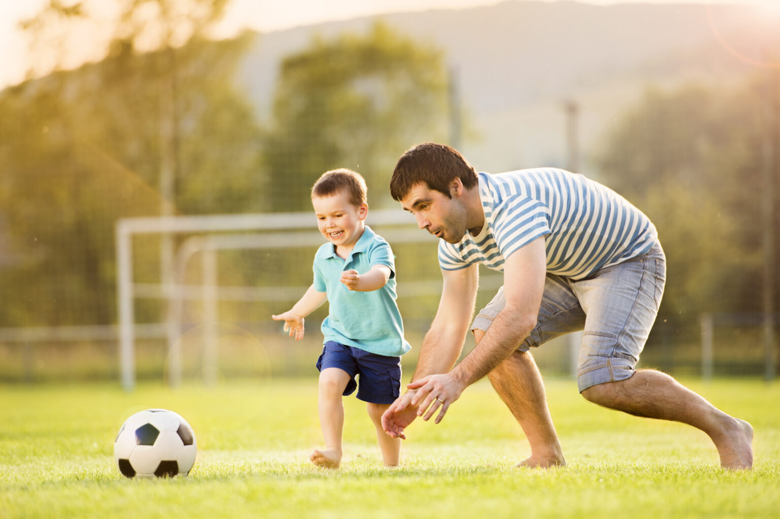 Child plat football